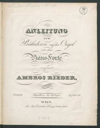 Anleitung zum Präludiren auf der Orgel oder dem Piano-Forte : 84tes Werk.