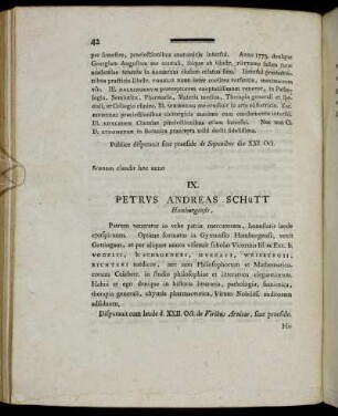 IX. Petrus Andreas Schütt Hamburgensis,