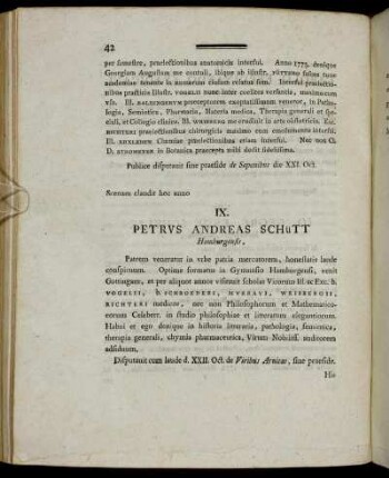 IX. Petrus Andreas Schütt Hamburgensis,