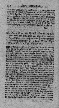 Sämtliche Schauspiele nebst den dazu gehörigen Schriften. Bd.3.4.