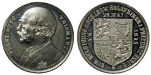 Medaille auf die Huldigung v. Bismarcks durch die Schleswig-Holsteiner