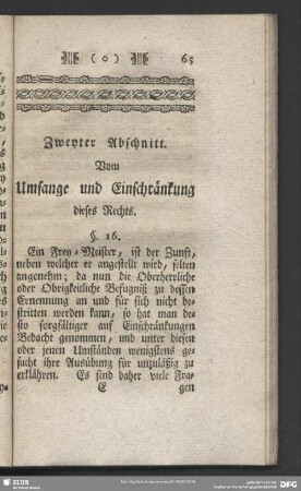 Zweyter Abschnitt. Vom Umfange und Einschränkung dieses Rechts