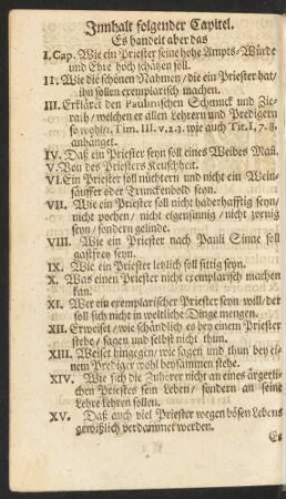 Innhalt folgender Capitel.