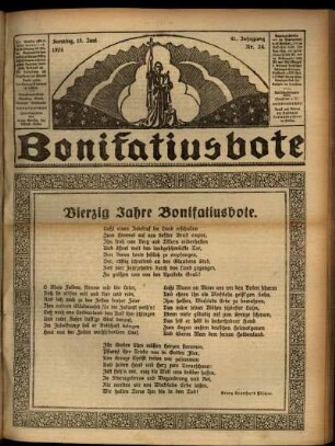 Erste Ausgabe vom Sonntag, den 15. Juni 1924.