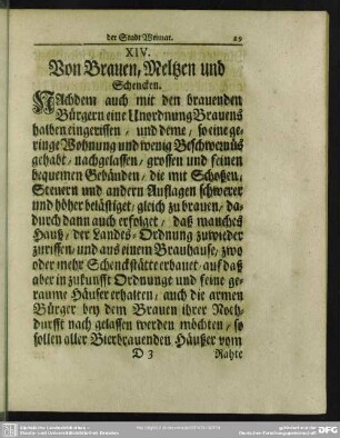 XIV. Von Brauen, Meltzen und Schencken