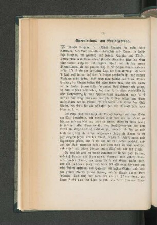 Speculations am Neujahrstage.