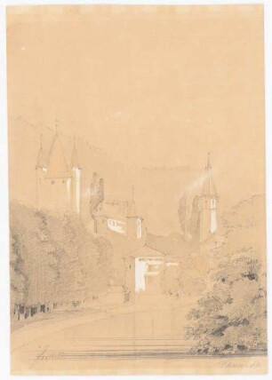 Schloss Thun in der Schweiz: Perspektivische Ansicht