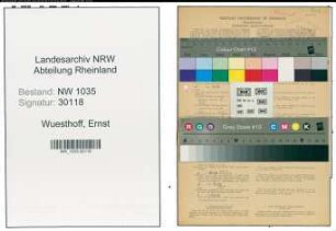 Entnazifizierung Ernst Wuesthoff , geb. 18.12.1895 (Kaufmaennischer Angestellter)