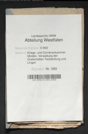 Erteilung der Schuldkonsense auf Gerdemanns Stätte, Bauerschaft Dörnte, Kirchspiels Ibbenbüren