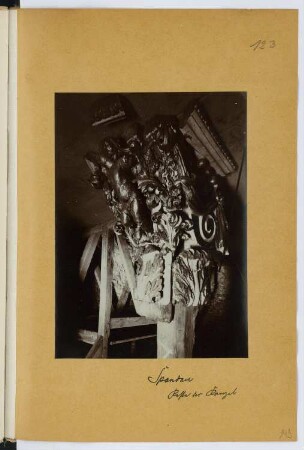 St. Nicolai, Berlin-Spandau: Detail Kanzel (aus: Skizzen- und Fotoalbum 28)
