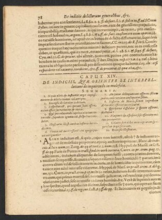 Caput XIV. De Indiciis, Quae Oriuntur Ex Interpellatione de inquirendo in malesicia.