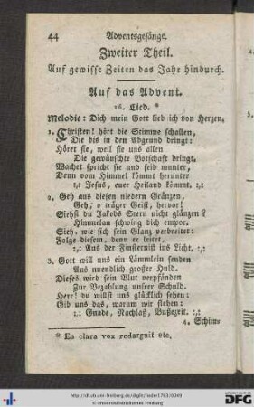 Zweyter Theil. Auf gewisse Zeiten das Jahr hindurch.
