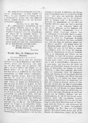Bericht über die Sitzungen des Vereins