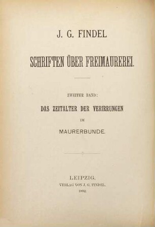 Schriften über Freimaurerei, 2