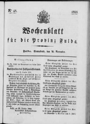 Nr. 48, Ausgabe vom 26. November 1853