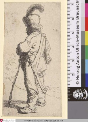 [Ein Pole mit einem Gehstock; Polander Leaning on a Stick; Polonois portant sabre et bâton]