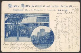 Ansichtskarte Restaurant Gustav Huff, Skalitzer Straße 62