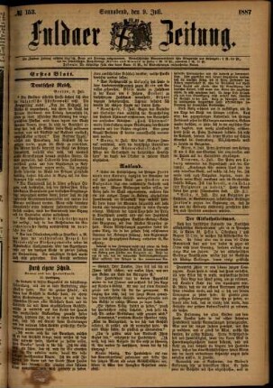Ausgabe vom Samstag, den 09. Juli 1887.