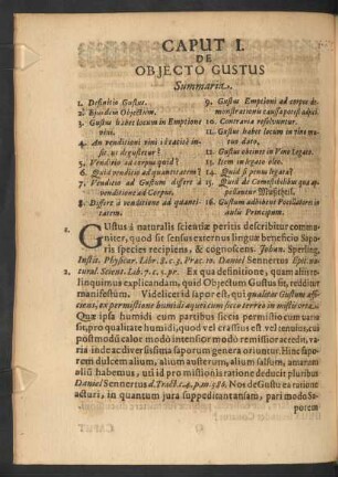 Caput I. De Obiecto Gustus.