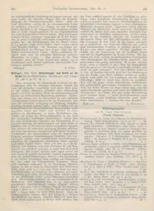 483-484 [Rezension] Williger, Karl, Betrachtungen zum Briefe an die Ebräer für den Israel Gottes