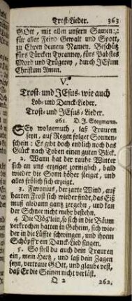 Trost- und Jesus-Lieder.