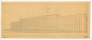 Haus des Rundfunks, Berlin-Charlottenburg: Perspektivische Ansicht Masurenfront