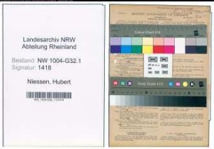 Entnazifizierung Hubert Niessen , geb. 19.08.1881 (Inspektor)