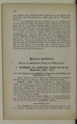 Vierter Abschnitt. Europa im unbestrittenen Besitze der Weltherrschaft