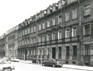 Dresden-Pieschen. Wohnhäuser, Rehefelder Straße 34/32. um 1900. Straßenansicht