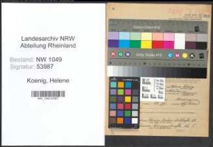 Entnazifizierung Helene Koenig , geb. 28.03.1906 ()