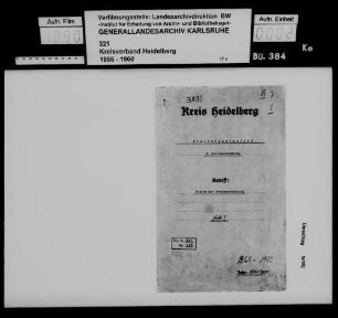 Wahlen zur Kreisversammlung Heidelberg (Heft I)
