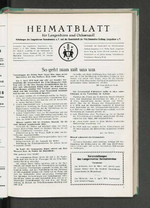 Veranstaltungen des Langenhorner Heimatvereins