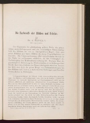 Die Farbstoffe der Blüthen und Früchte