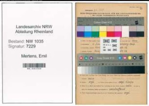 Entnazifizierung Emil Mertens , geb. 06.07.1906 (Buchbinder)