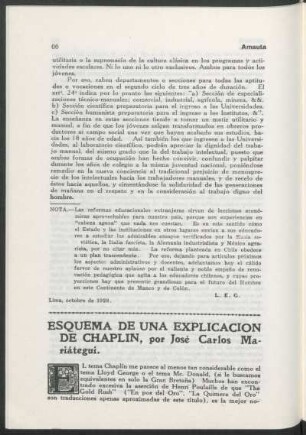 Esquema de una explicación de Chaplin