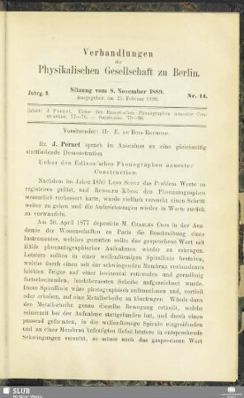Nr. 14. Sitzung vom 8. November 1889