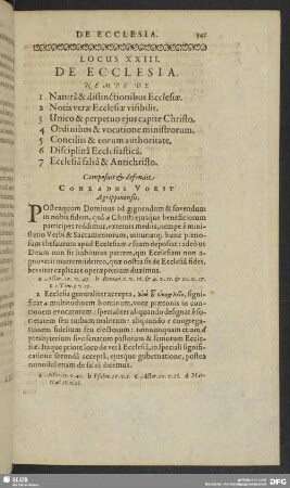 Locus XXIII. De Ecclesia