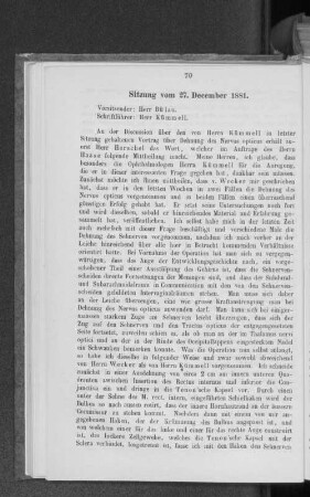Sitzung vom 27. December 1881.