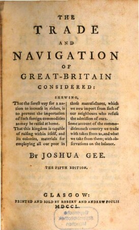 The trade and navigation of Great-Britain