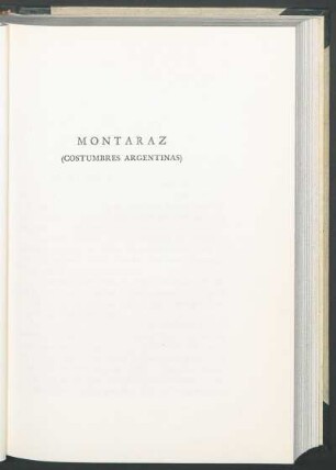 Montaraz : (Costumbres argentinas)