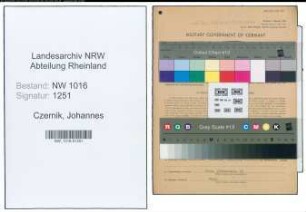 Entnazifizierung Johannes Czernik , geb. 17.04.1903 (Zollsekretaer)