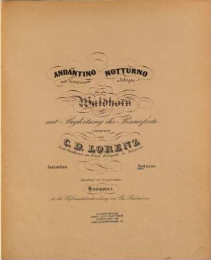 Notturno : Adagio ; für das Waldhorn mit Begleitung des Pianoforte