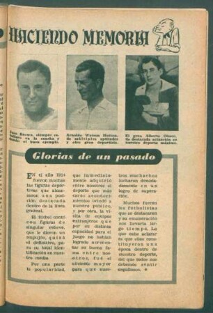 Haciendo memoria: Glorias de un pasado