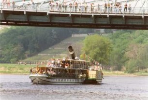 Dresden. Dampferparade der Sächsischen Dampfschifffahrt, Mai 1998
