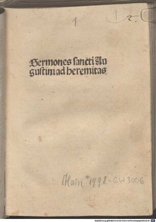 Sermones sancti Augustini ad heremitas