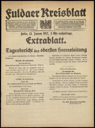 Ausgabe vom Samstag, den 13. Januar 1917.