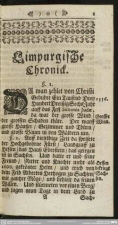 Limpurgische Chronick