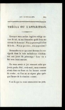 Thécla Ou L' Apparition.
