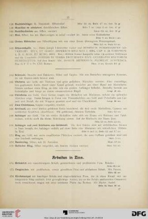 Arbeiten in Zinn (Nr. 174-215)