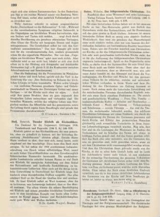 199 [Rezension] Stoll, Heinrich, Theodor Kliefoth als Kirchenführer